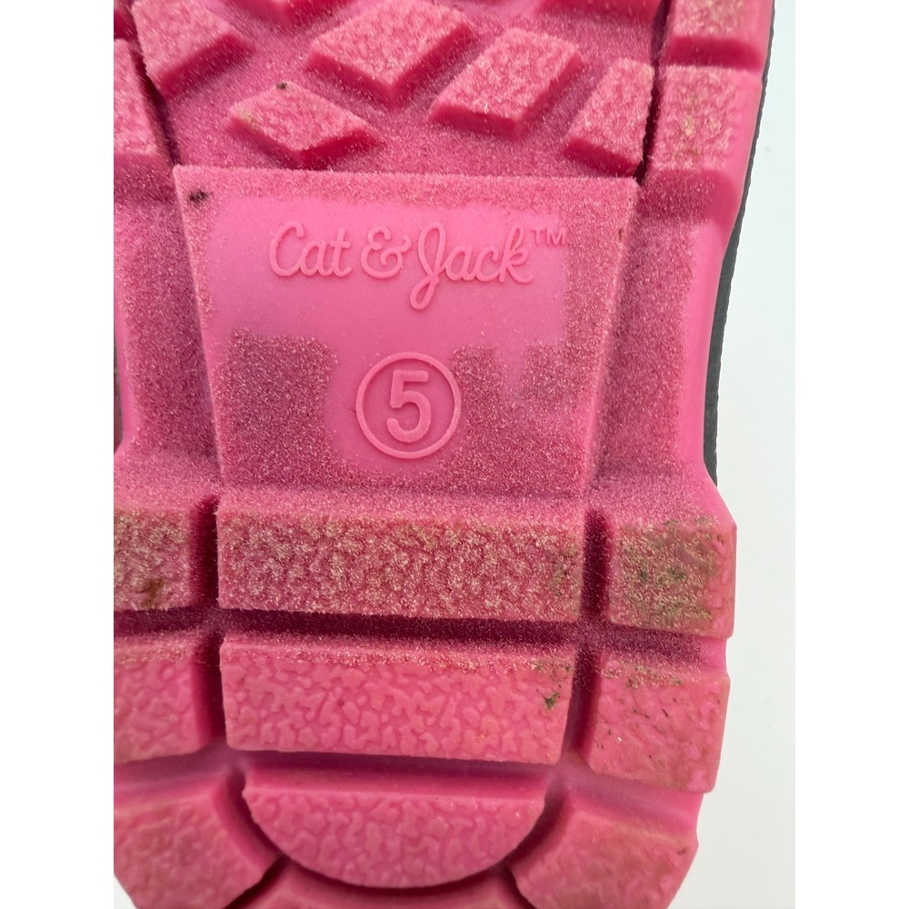 Cat & Jack Pink Grey Faux Fur Trim Winter Cute Snow Boots Toddler Girl's Size 5 - Picture 10 of 13
